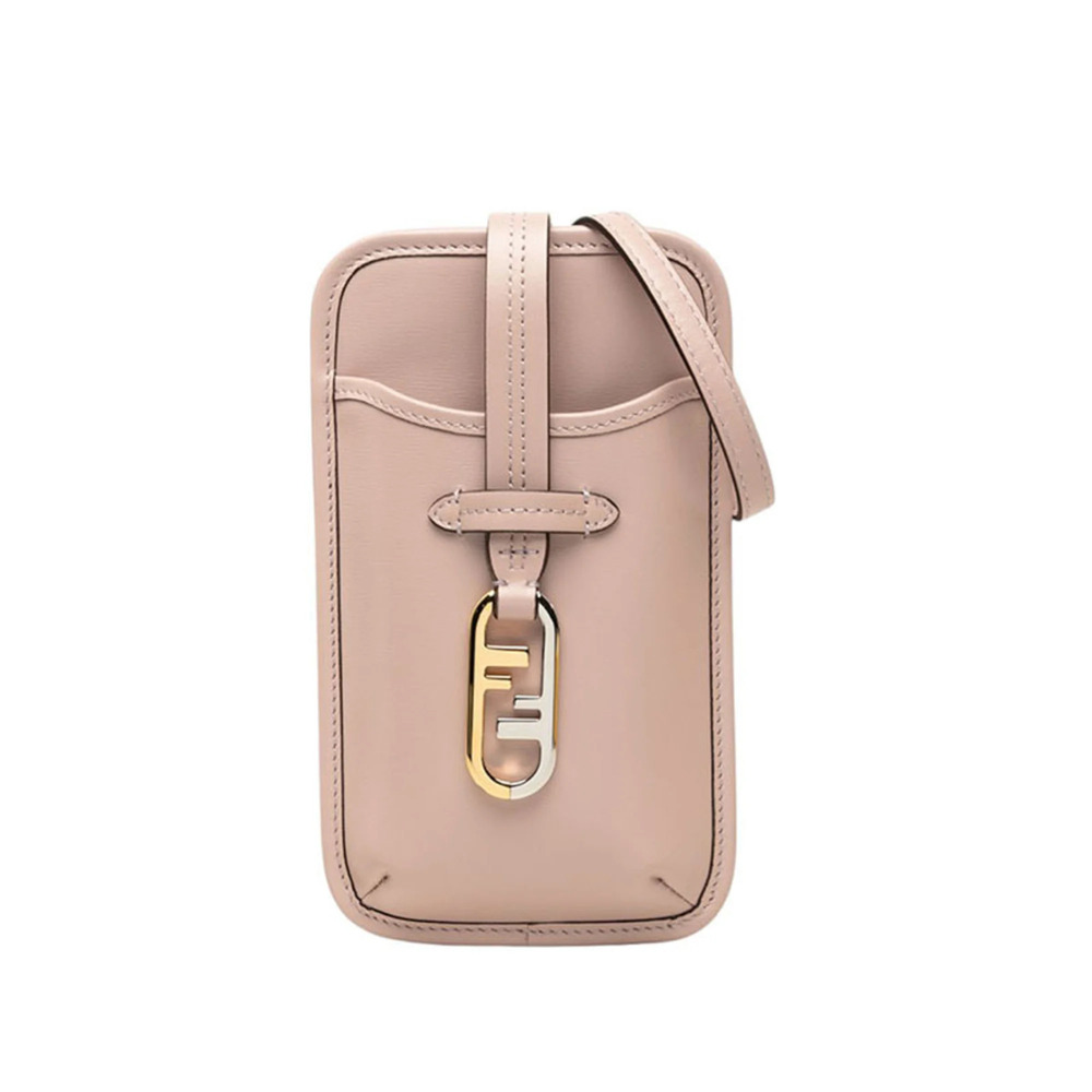 Fendi Orlock Crossbody Shoulder Bag Phone Pouch 7AS131 Pink Leather Women's F...